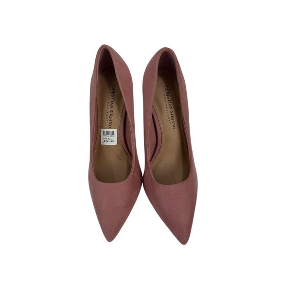 Christian Siriano Pink Faux Suede Pointed Toe Stiletto Heels Womens Shoes SZ 7.5 - Picture 13 of 14